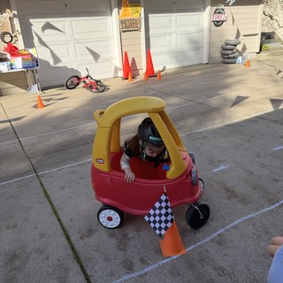 Child's Backyard Race Track Play Setup