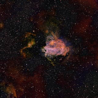 M17 Omega Nebula in SHO Narrowband Palette