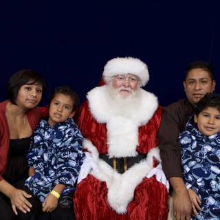 Family Christmas photo with Santa Claus