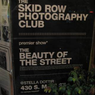 Skid Row Photography Club Sign