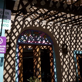 Lattice Shadows on Southwest Adobe Patio Architecture