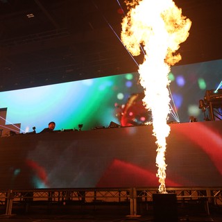 Pyrotechnic Flame Erupts at Wobbleland Festival Stage