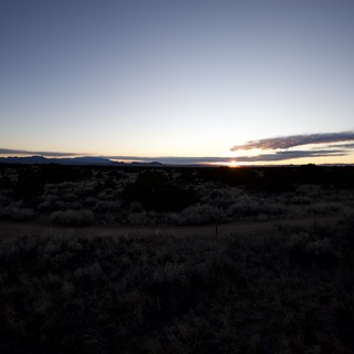 Desert Twilight Over New Mexico Landscape