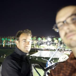Nighttime Selfie with Urban Backdrop