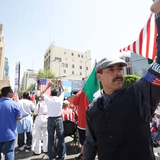 Flag Bearer at Mayday Rally