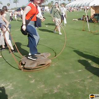 Riding the Rope on a Grassy Field