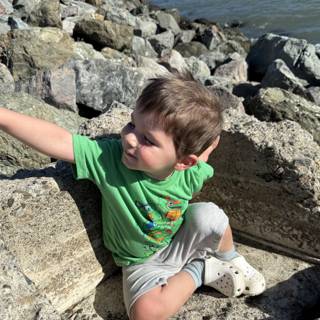 Exploring the Rocks at Shoreline Park