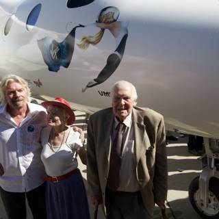 Richard Branson and Company at the Airfield