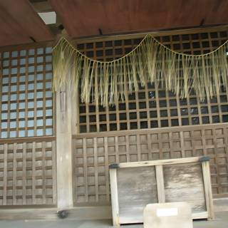 Wooden Wall with Hanging Curtain