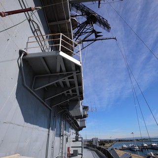USS Hornet Aircraft Carrier Command Tower and Marina