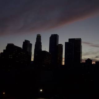 Sunset Silhouette of Downtown LA