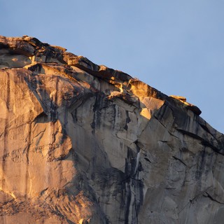 Golden Hour Light on Weathered Rock Face