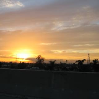 Sunset Cityscape on the Freeway