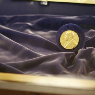 A Glowing Gold Coin in a Glass Case