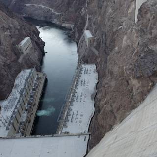 Majestic View of the Hoover Dam from atop the Canyon
