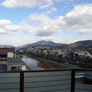 Cityscape View of Kyoto from Balcony