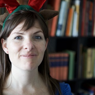 Festive Reindeer Headband Portrait on Christmas Day