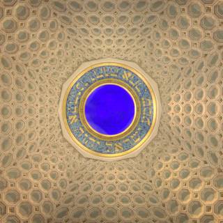 A Fractal Gemstone Ceiling in the Mosque of Islam