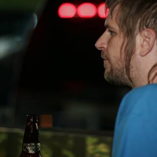 A man enjoying his beer