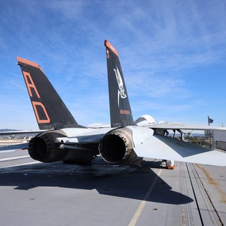 F-14 Tomcat Fighter Jet Display on USS Hornet