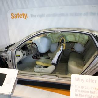 Safety First Caption: A car with a seatbelt and a seatbelt extender seen at the 2007 LA Auto Show, promoting the importance of driver and passenger safety. #automobile #car #transportation #safety #vehicle #LAautoshow #seatbelt #seatbeltextender