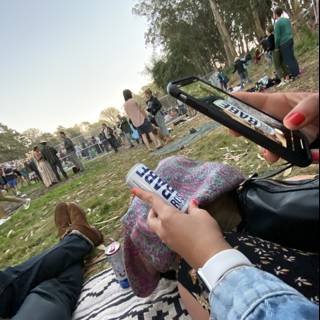 Park Picnic with Phone