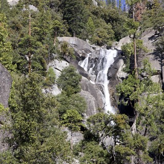 Cascade Falls Through Sierra Nevada Forest