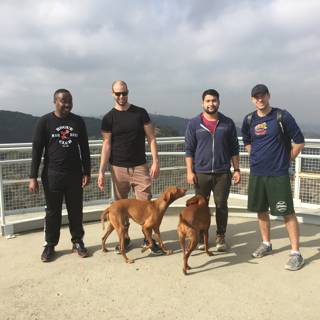 Boys and their dog take in the view