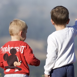 Two Boys Gazing at the Horizon from Mount Diablo