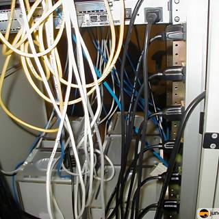 Tangled Cables in a Server Room