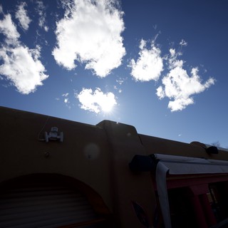 Adobe Architecture Against Brilliant New Mexico Sky