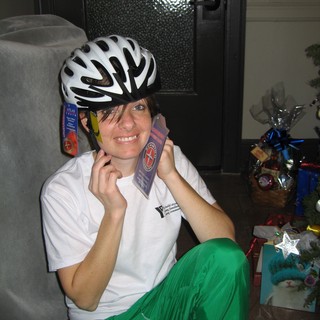 Christmas Morning Joy with New Bike Helmet Gift