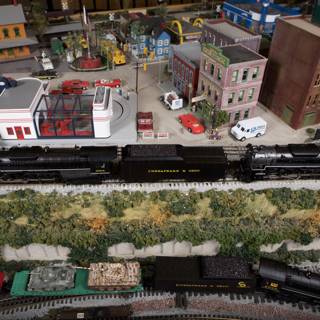 A Model Train Set in a Miniature Metropolis