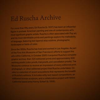 Ed Ruscha Archive Exhibition at MoMA, NY