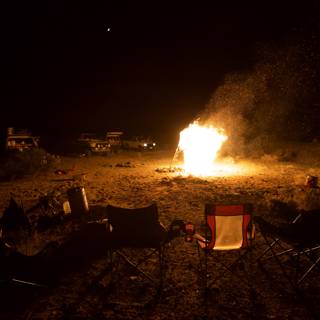 Bonfire Camping under the Starry Sky