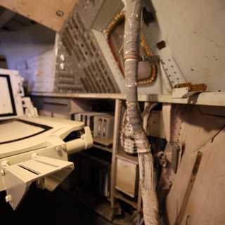 Cramped Command Module Interior of USS Hornet