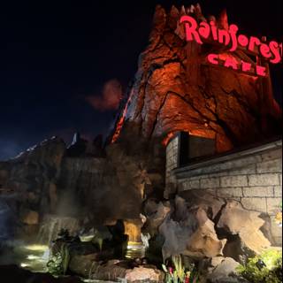 Illuminated Red Rock Casino Against Night Sky