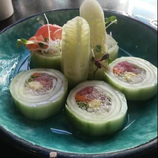 Fresh and Colorful Cucumber Rolls with Tomatoes