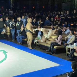 Sumo wrestler in action at Caesars Palace