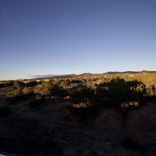Golden Hour Desert Landscape with Mountain Vista