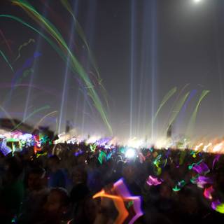 Colorful Night Crowd at Coachella