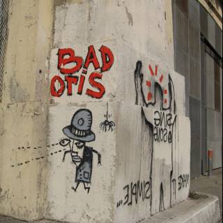 Bad Ots Graffiti on a Building Wall