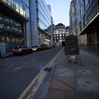 Modern Glass Architecture on London Street at Dusk
