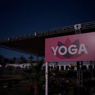 Yoga Sign Amongst Palms and Sky
