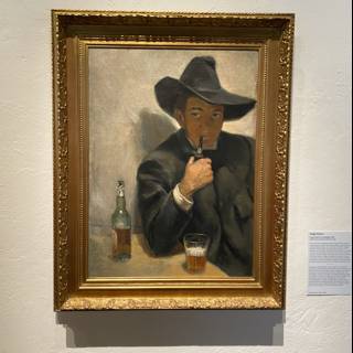 Man in Hat Smoking a Cigarette