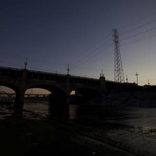Dusk on the LA River Bridge