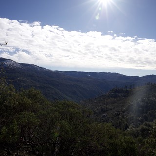 Sunlit Mountain Valley Vista in Yosemite