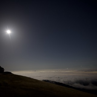 Moonlit Sea of Clouds Over Mount Diablo