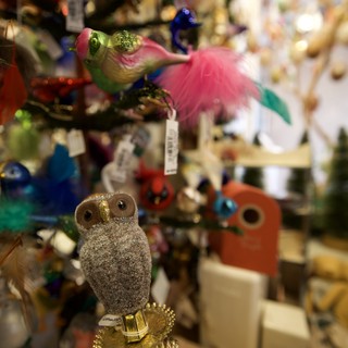 Glittering Bird Ornaments in Santa Fe Gift Shop