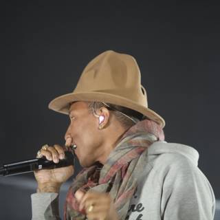 Pharrell Williams Rocks Coachella in Cowboy Hat and Scarf